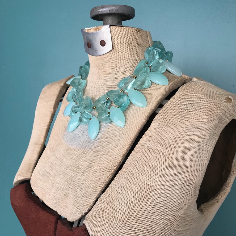 Mint Turquoise Chunky Collar Statement Necklace - image 5